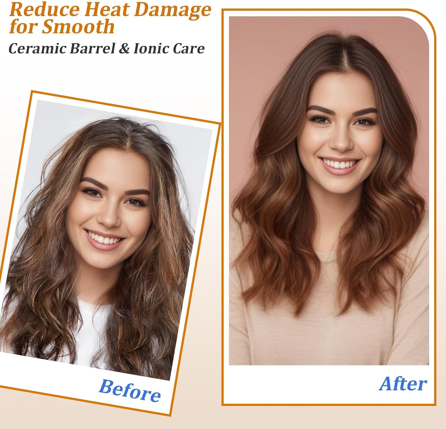 Round Hair Blow Dryer Brush - 1.2 Inch Ceramic Barrel Hair Dryer Brush for Short/Middle Hair, One Step Drying, Volumizing, Straightening and Styling, Negative Ionic Dryer Brush (Black-Golden, 1.2)